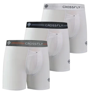 3-pack: IKON Trio Men's 6" Boxers - White Mono
