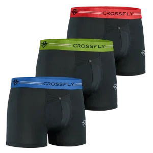 3-pack: IKON Trio Men's 3" Trunks - Black / RGB Stripe